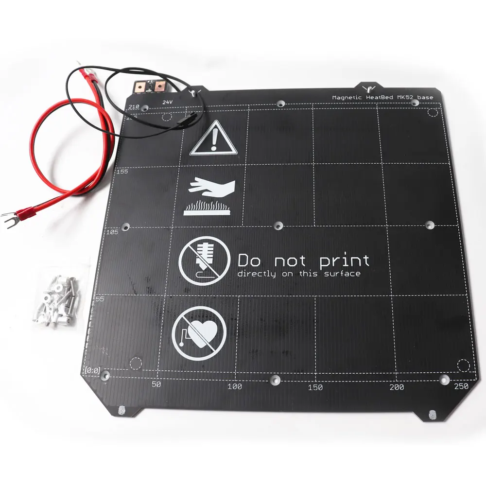 Cloned Prusa i3 MK3 3d принтер Магнитный MK52 тепловой стол 24 в сборке со стальным листом и 2