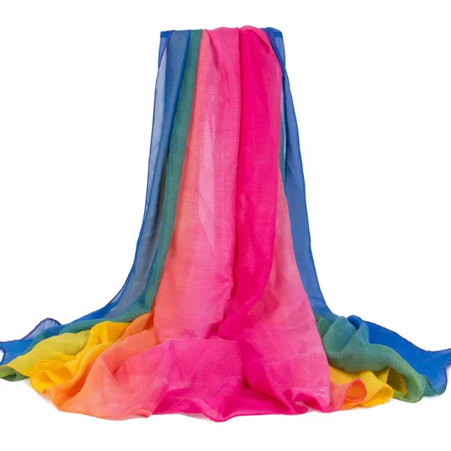 Большой размер Летний Шелковый шарф с принтом большой шифоновый шарф женский парео пляжный накидка саронг солнцезащитный длинный женский плащ - Цвет: color e7