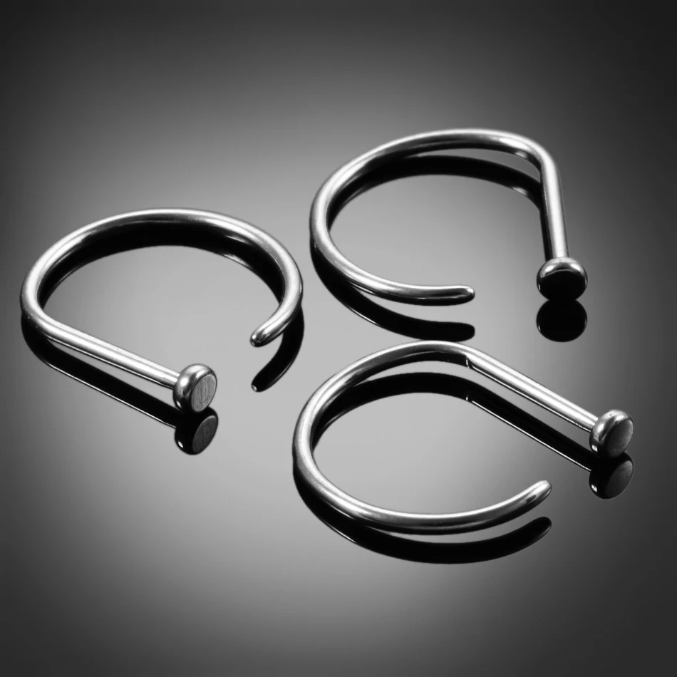 D shaped nose hoop discount