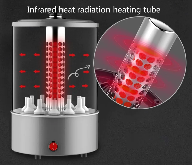 220V 1100w 360 градусов Электрический вращающийся гриль барбекю машина автоматическая высокой температуры шампур инфракрасный обогрев 31x21 см