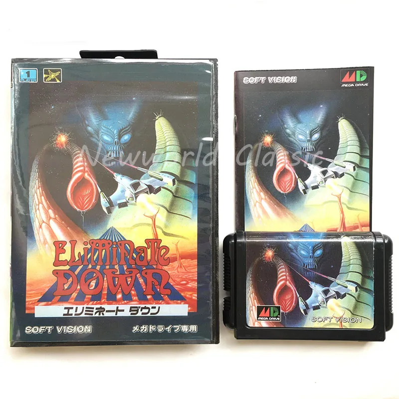 

Eliminate Down Japan Cover US/JAP Shell for 16 bit With Boxed and Manual For Mega Drive Genesis MD Game Card