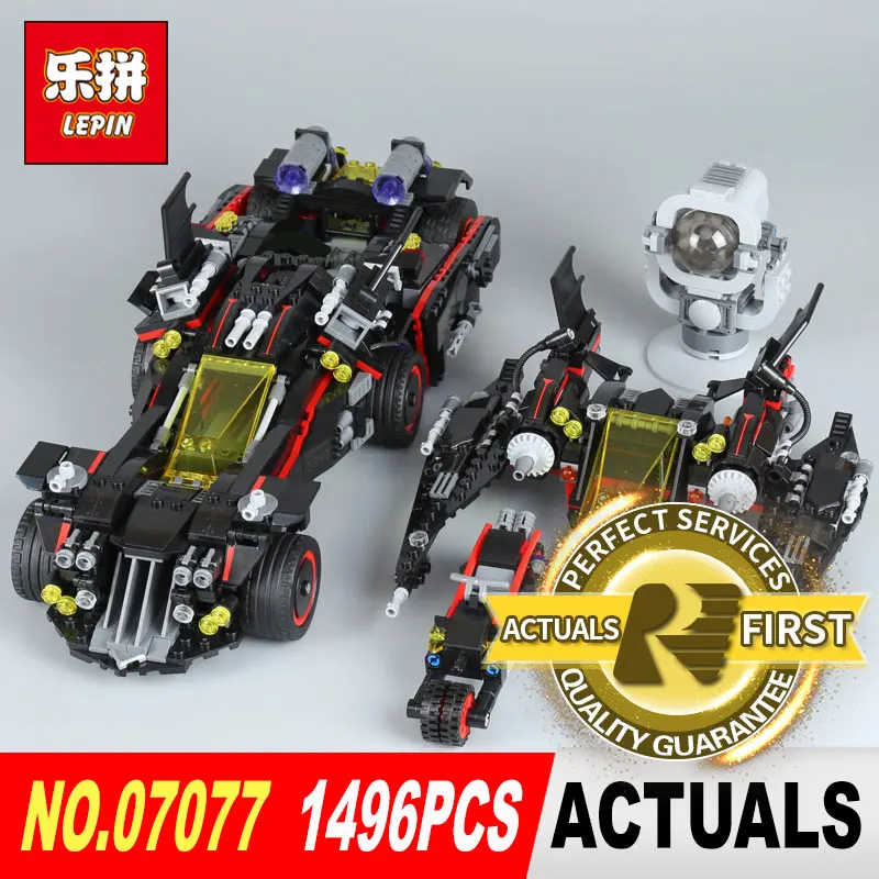 

Lepin 07077 Genuine Batman The Movie Series 1496Pcs The Ultimate Batmobile Set Educational Building Blocks Bricks Model 70917