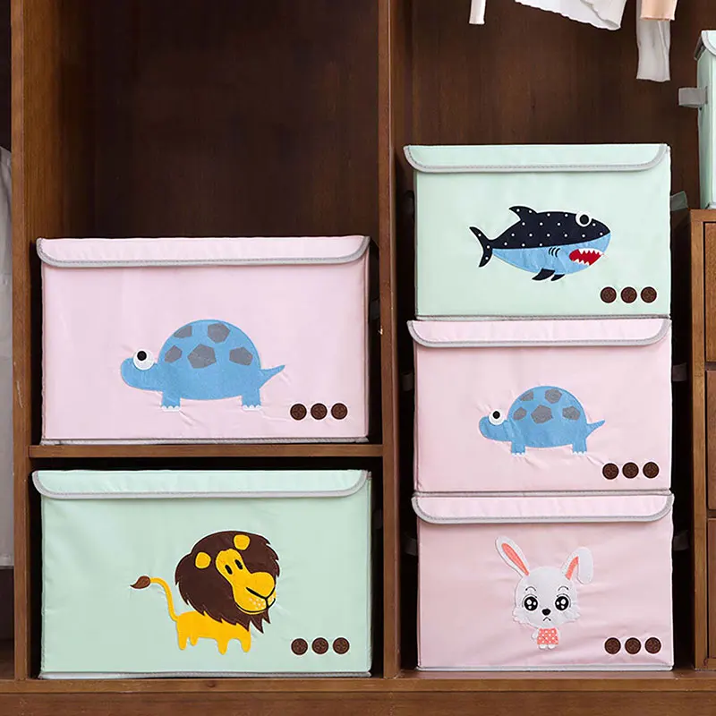 

Cartoon Large Non-woven Storage Box Toy Organizer for Clothes Book Quilt Toys Portable Folding Storage Container Children Room