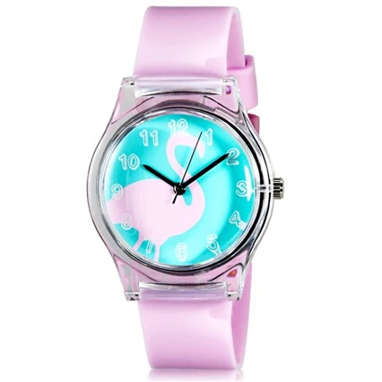Willis for Mini Kid s Student s Fashionable Swan Pattern Analog Wrist Watch