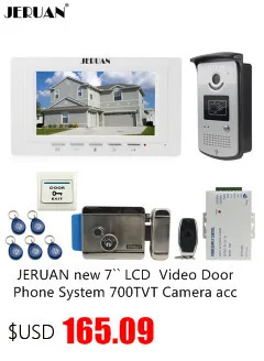 JERUAN 7 ''ЖК-экран видеодомофон видео дверной телефон Громкая система контроля доступа система + 700TVL камера + электронный замок