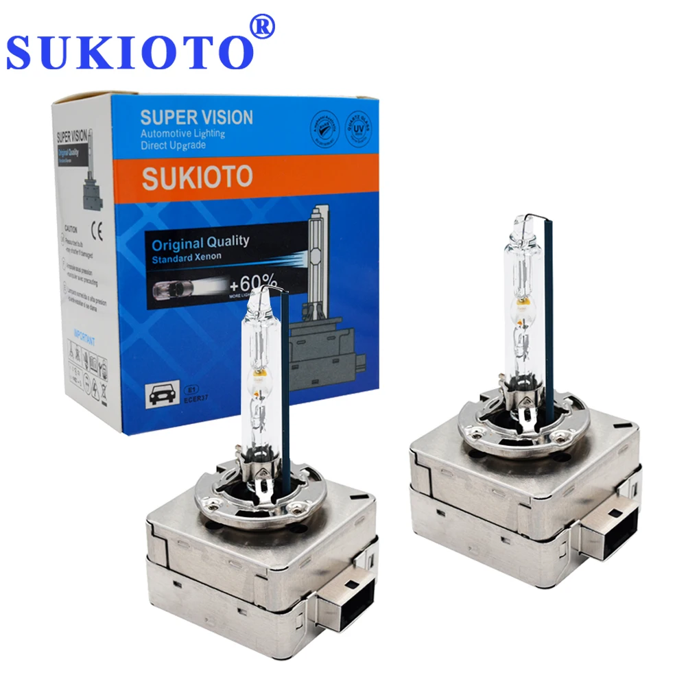 Skup SUKIOTO oryginalne 35 W 55 W szybko zapalające się D1S xenon 5000K 4300K 8000K 6000K D3S metalowa podstawa pazur żarówka ksenonowa hid reflektor samochodowy stylizacji