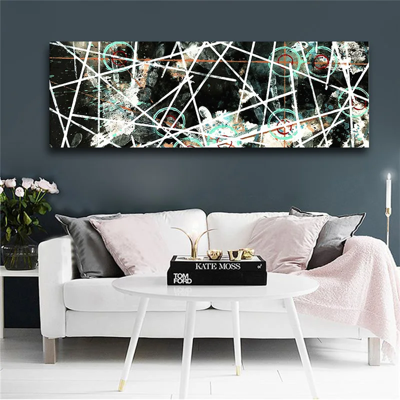 

Abstract Geometry Black and White Posters And Prints Canvas Painting Nordic Scandinavian Wall Picture for Living Room Home Decor