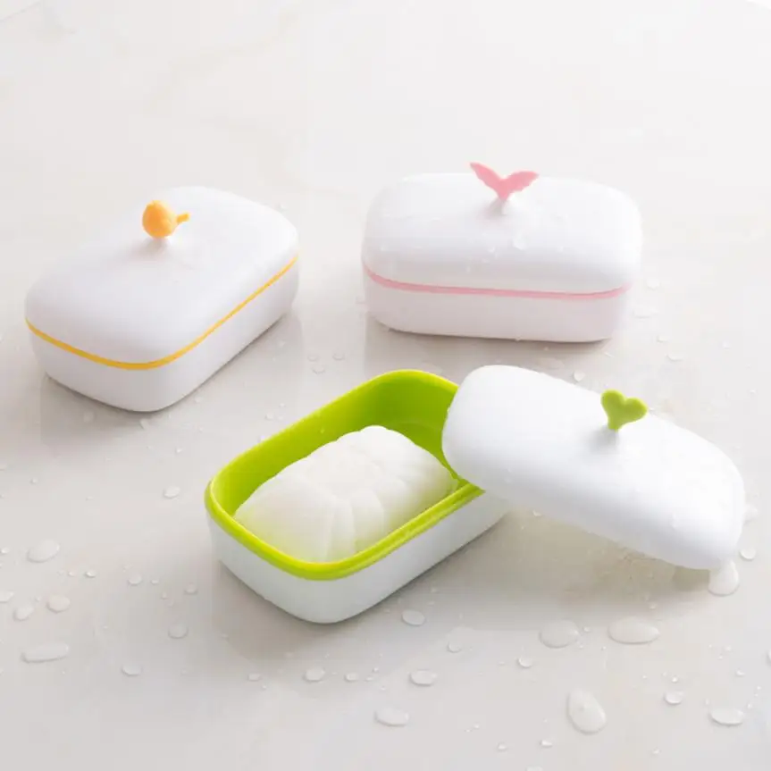Cute Soap Dispenser Dish Case Holder Container Box For Bathroom Travel