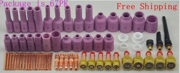 

FREE SHIPPING TIG Consumables Kit Gas Lens Fit SR WP17 18 26 Excellent Quality Tig Torch Welding Alumina Nozzle & Collet Body