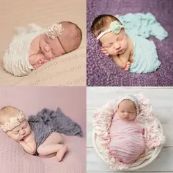 Новорожденных Для маленьких мальчиков девочек стрейч пеленать Обёрточная бумага Опора кружева Одеяло ковер #0712