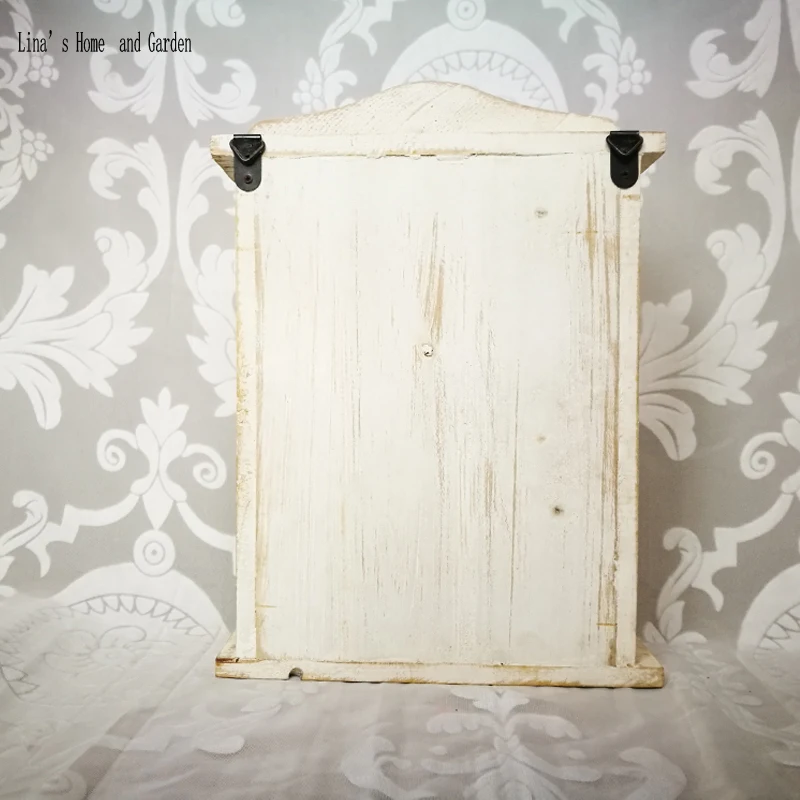 Organizer Da Parete MyGift In Legno Shabby - Con Lavagna, Ganci Per Chiavi E Scomparto Per Posta, 40x29 Cm - Foto 2