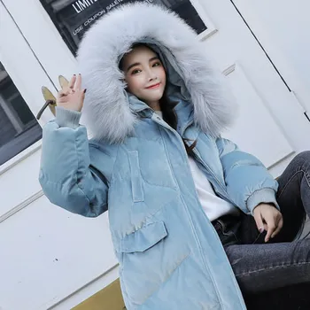 

Womans Long Coats Winter Warm 2019 New Arrival Korean Fashion Clothing Women Winter Coat Jacket With Fur Hat