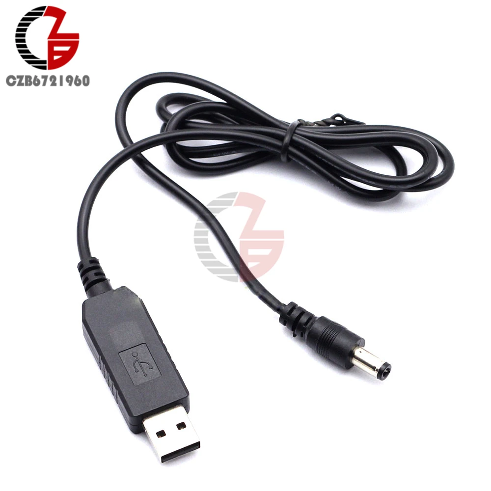 USB к DC кабель питания USB к 5,5x2,1 мм DC штекер Jack 5 В до 9 в 12 В DC-DC повышающий усилитель питания конвертер Кабель инвертора