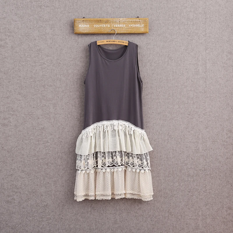 

Japanese Harajuku Lolita Tank Dress Mori Girl Loose Casual Sleeveless Knee Length Dresses Cute Sweet Petticoat Underdress 16960
