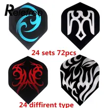 24 комплекта 72 шт 2D крутое стандартное оперение для дротиков прикольные дротики полета на открытом воздухе профессиональные новые валы крыло хвост смешанный Принт Спорт