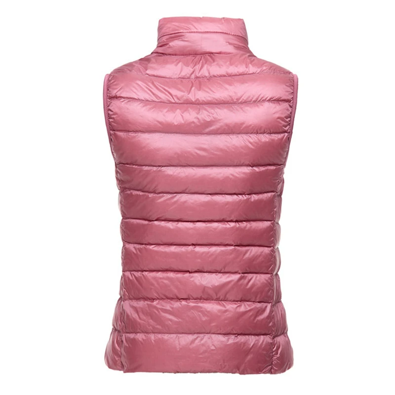 Autumn Winter Lightweight White Duck Down Vest Women O-Neck Ultra Light Warm Waistcoat Female Sleeveless Coat Puffer Jacket