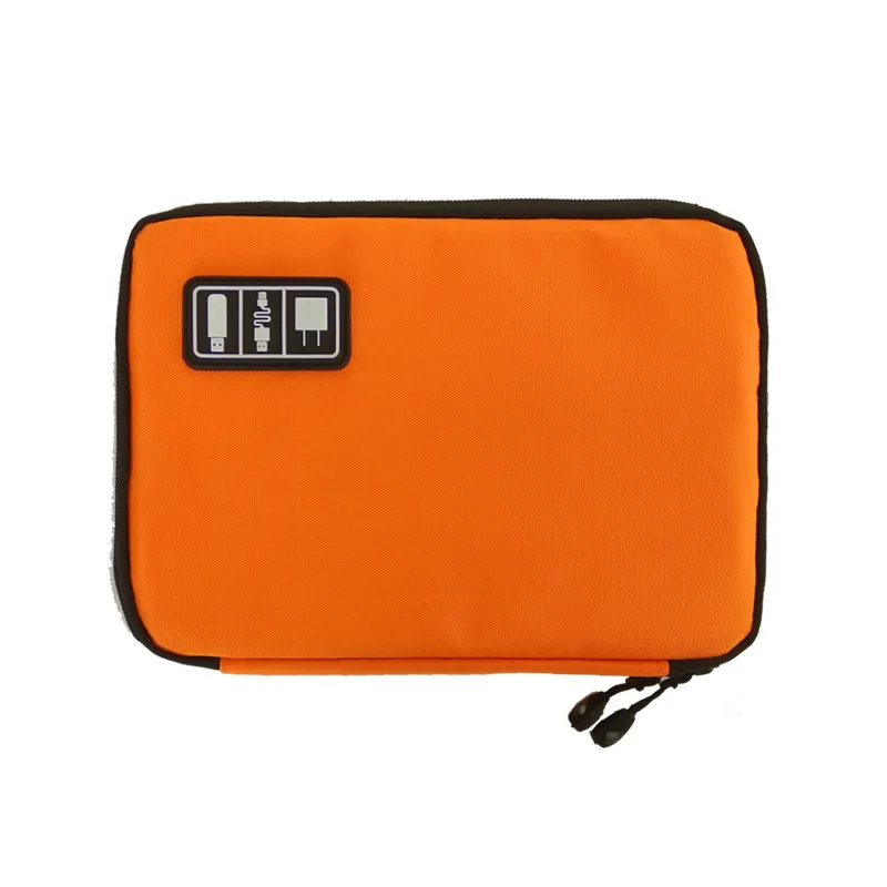 Новые электронные аксессуары, дорожная сумка, нейлоновая мужская дорожная сумка, органайзер для даты, sd-карты, USB кабель, сумка для цифрового устройства - Цвет: Оранжевый