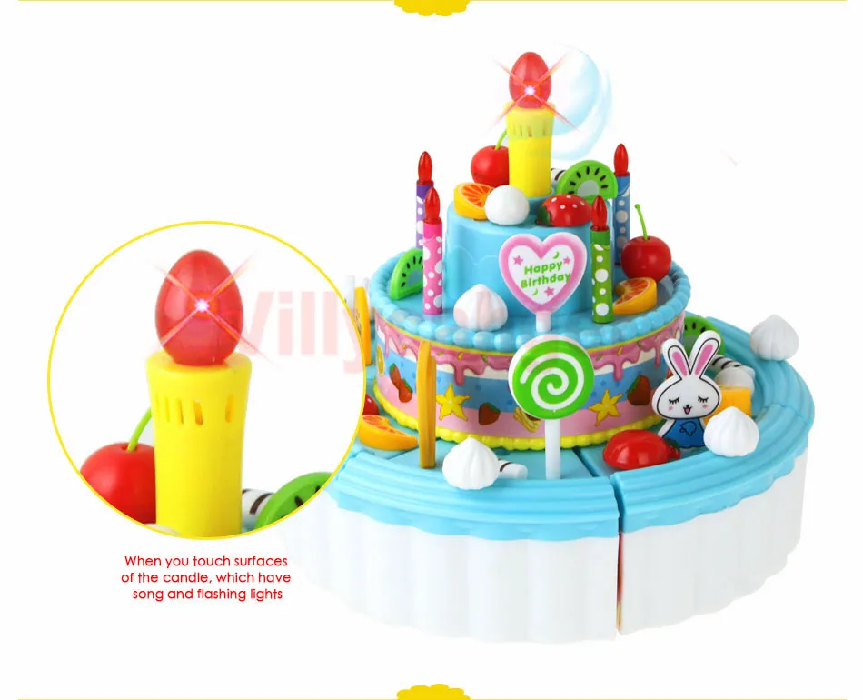 103 шт. игрушка торт ко дню рождения Кухня Для детей раннего образования классический Игрушка Притворись Играть дома Кухня Еда Пластик игрушка