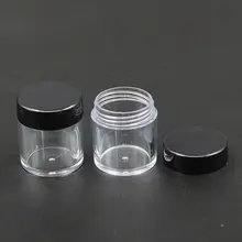 50 шт./лот черная крышка круглая основа Jae 10 г бутылки крема банки 10 мл пластиковый косметический контейнер прозрачный PS горшок косметический контейнер-пробник упаковка