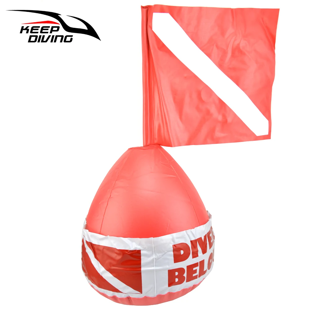 

KEEP DIVING Red Color Scuba Dive Buoy Surface Marker Inflatable Dive Flag Sign Signal Floating Saft Sign Diver Below