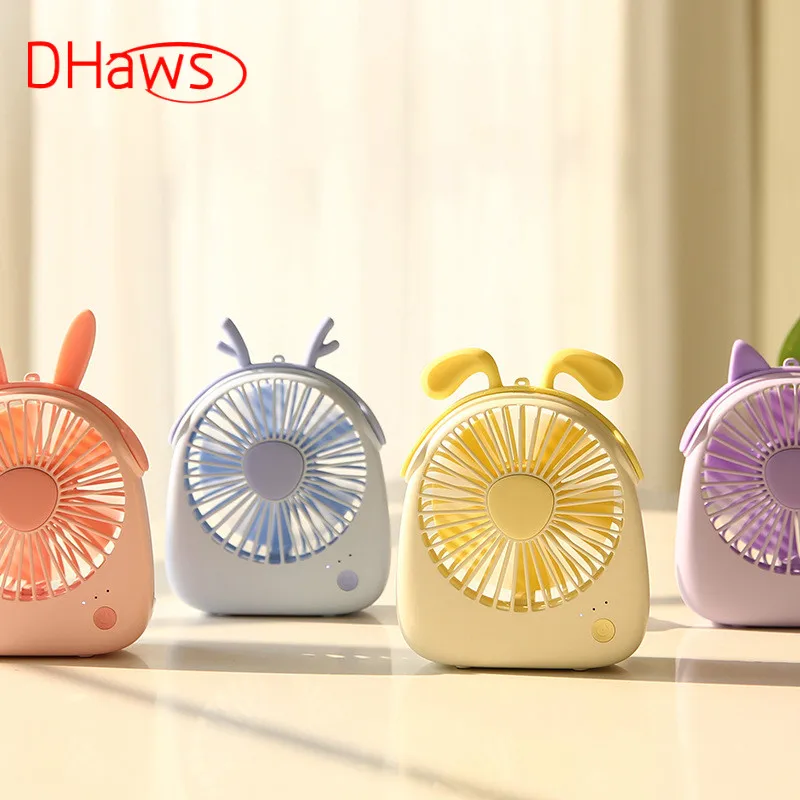 

DHaws New Mini USB Rechargeable Air Cooling Fan With Lanyard Desk Mini Fan Dual Use Home Student Portable Desktop Office Fan