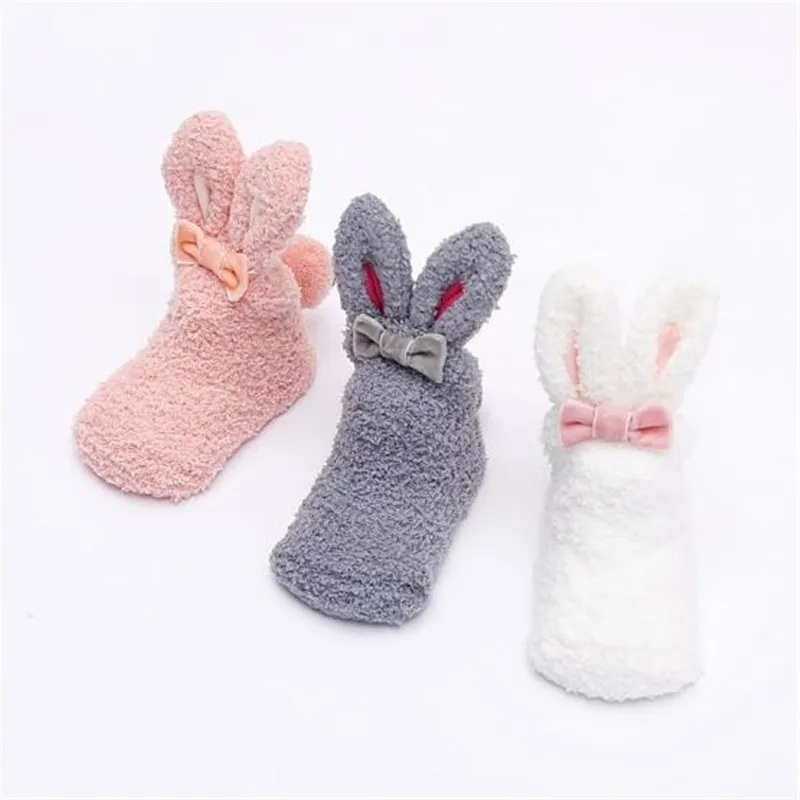 Buy New Lovely Rabbit Baby Winter Socks Coral Fleece Kids Girls Sleeping Socks