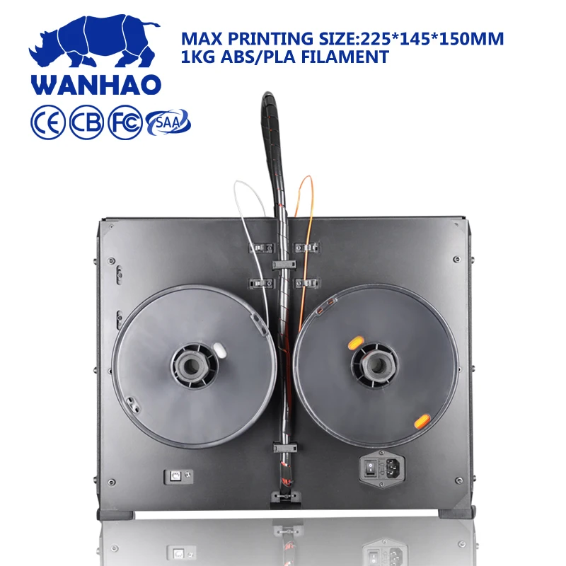 Размер печати: 225*145*150 мм WANHAO D4S 3D принтер комплект с металлической рамой Reprap