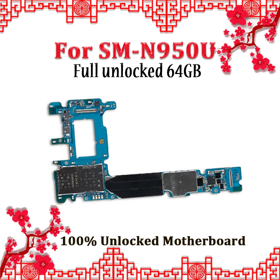 

64GB For Samsung Galaxy Note 8 Motherboard N950U,Disassemble Logic Board For Samsung Galaxy Note 8 N950U Mainboard With Chips