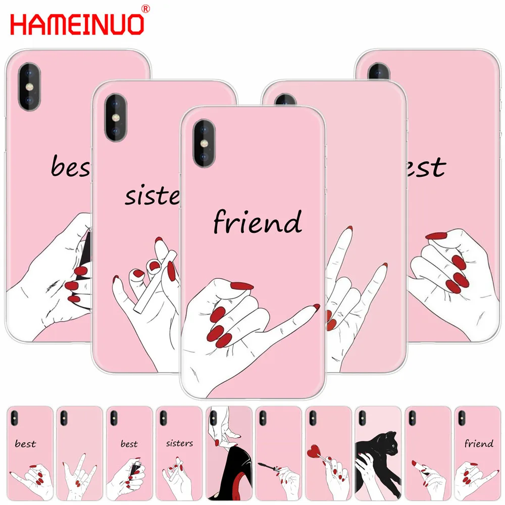 HAMEINUO лучший друг и лучшие сестры сотовый телефон чехол для iphone X 8 7 6 4 4s 5 5s SE 5c 6s