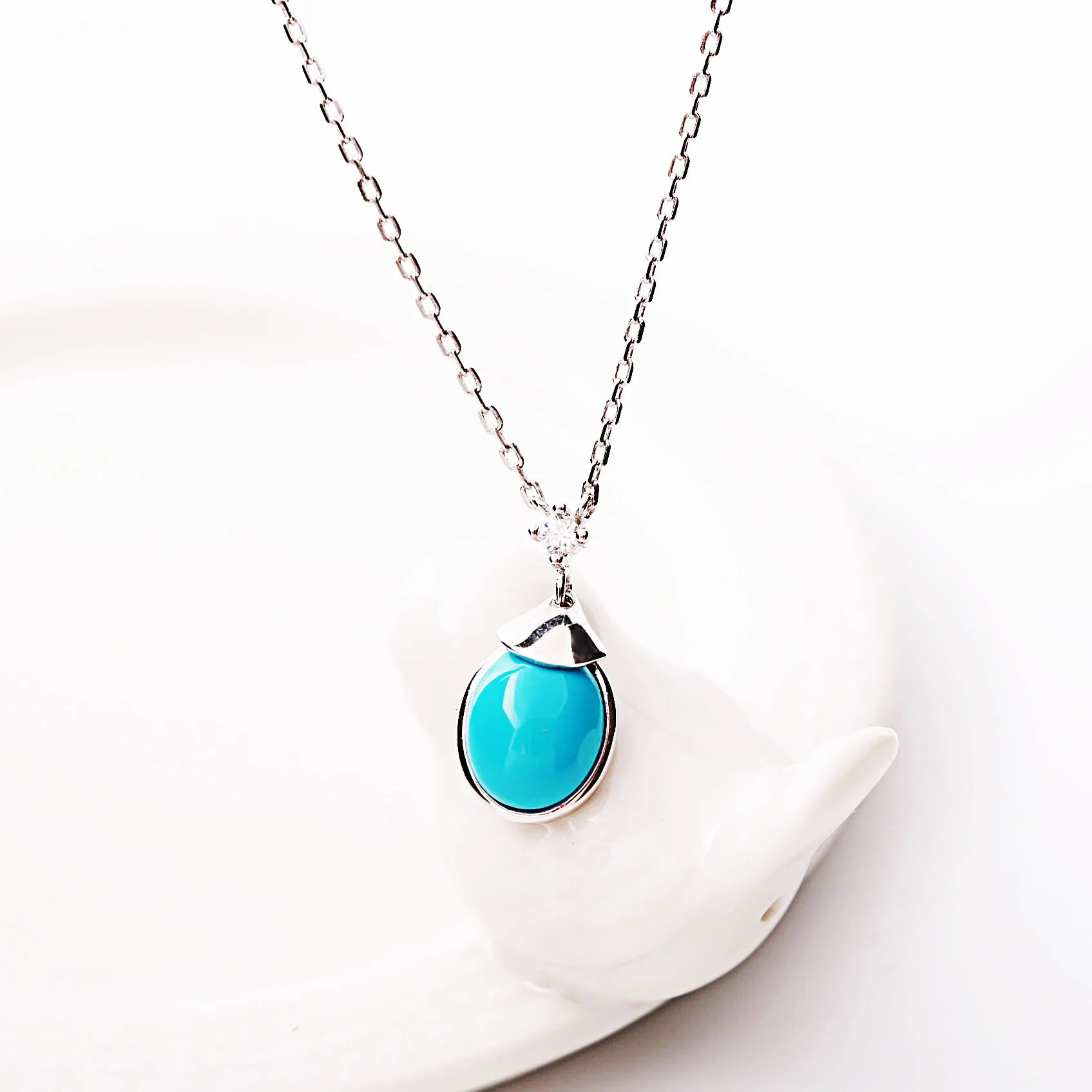 Maldives revstone necklace women 100% 925 Sterling silver nacklace Jewellery Clavicle chain pendant charms