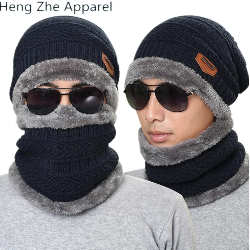 2017 new autumn winter knit men women beanie+scarf sets boys girls wear cap collars adult accessories 