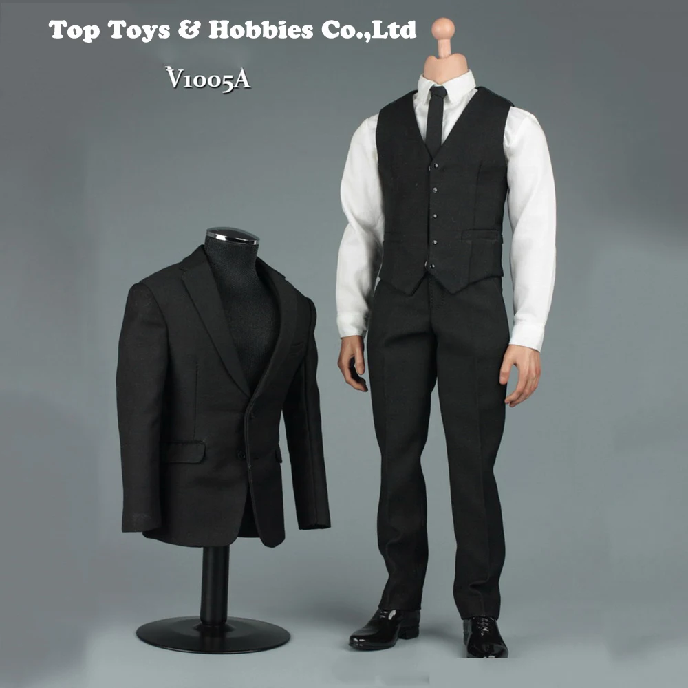 

1/6 Black Men Gentleman Suit Clothes Set F/12" Male Action Figure