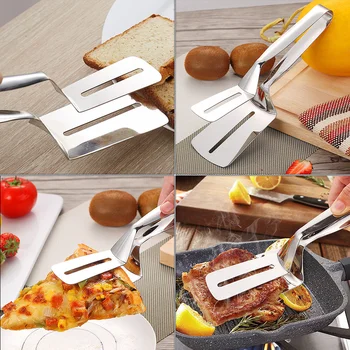 

Kitchen Cooking Tools Stainless Steel Barbecue Clip BBQ Tongs Fried Shovel Bread Meat Vegetable Clamp Cooking Gadgets Set