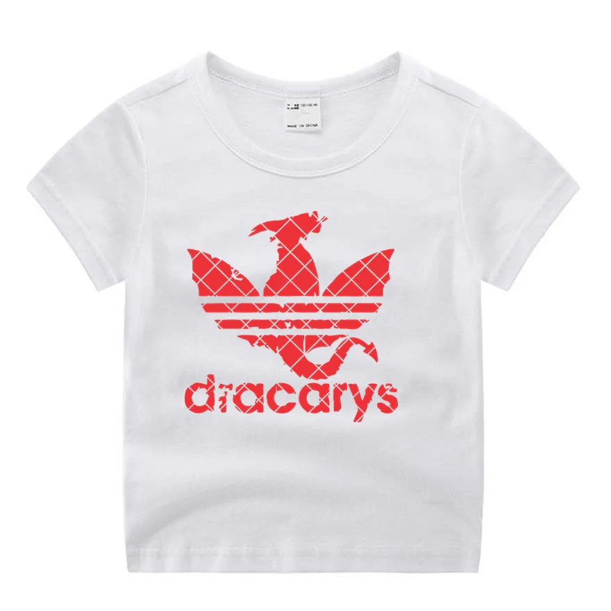 Забавная футболка для маленьких девочек Dracarys Game of Thrones летние топы с круглым