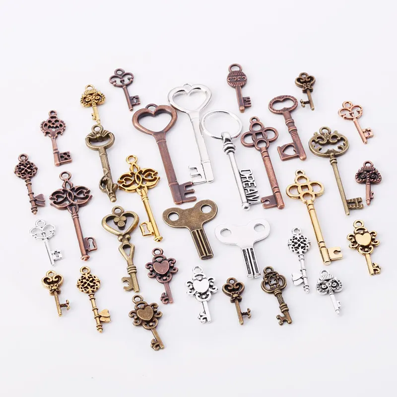 Vintage Metal Charms Accessories DIY Handmade Fashion Classic Small Key Charms for Jewelry