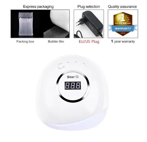 

Hot New Model Fashion Prefessional Equipment STAR 5 80W UV Lamp LED Nail Lamp Nail Dryer For All Gels 10/30/60s Timer Sensor