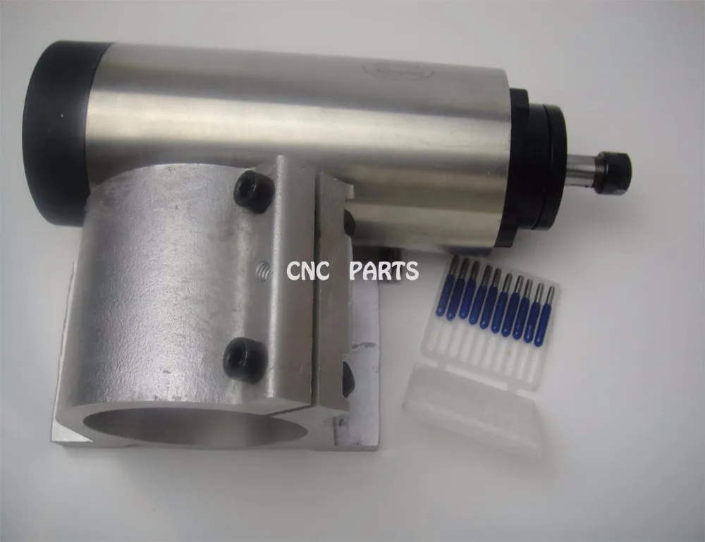 CNC milling spindle ER11 air cooling 1.5KW spindle+10 pieces cnc engraving bits+1 piece support | Инструменты