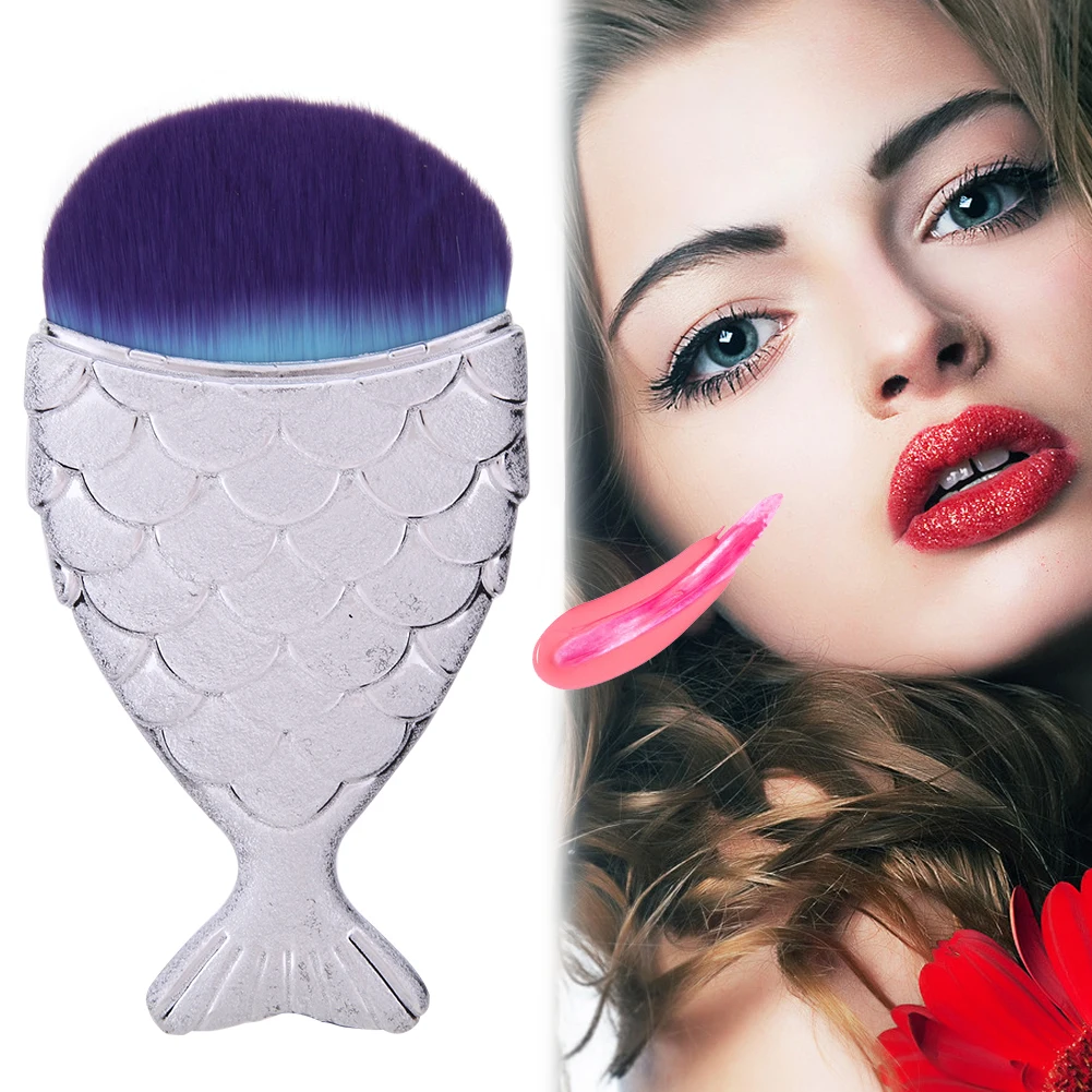 Купить 1 шт. русалка форме рыбы порошок кисти для макияжа фонд румяна ...