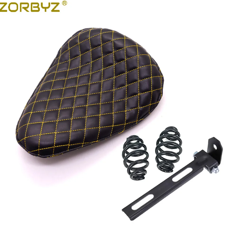 ZORBYZ мотоциклетное черное сиденье из искусственной кожи с алмазным покрытием для