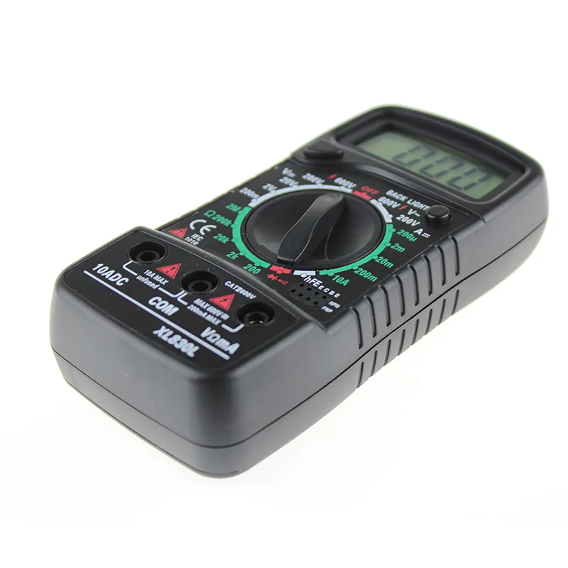 

Black Multimeter With 2 Cables Max. Display 1999 Size 45*20MM Data Hold Function & Diode Test Facility