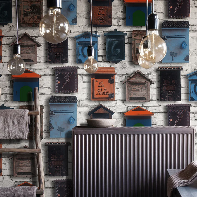 Винтажный скандинавский почтовый ящик vinilo pared 3D настенная бумага s домашний декор
