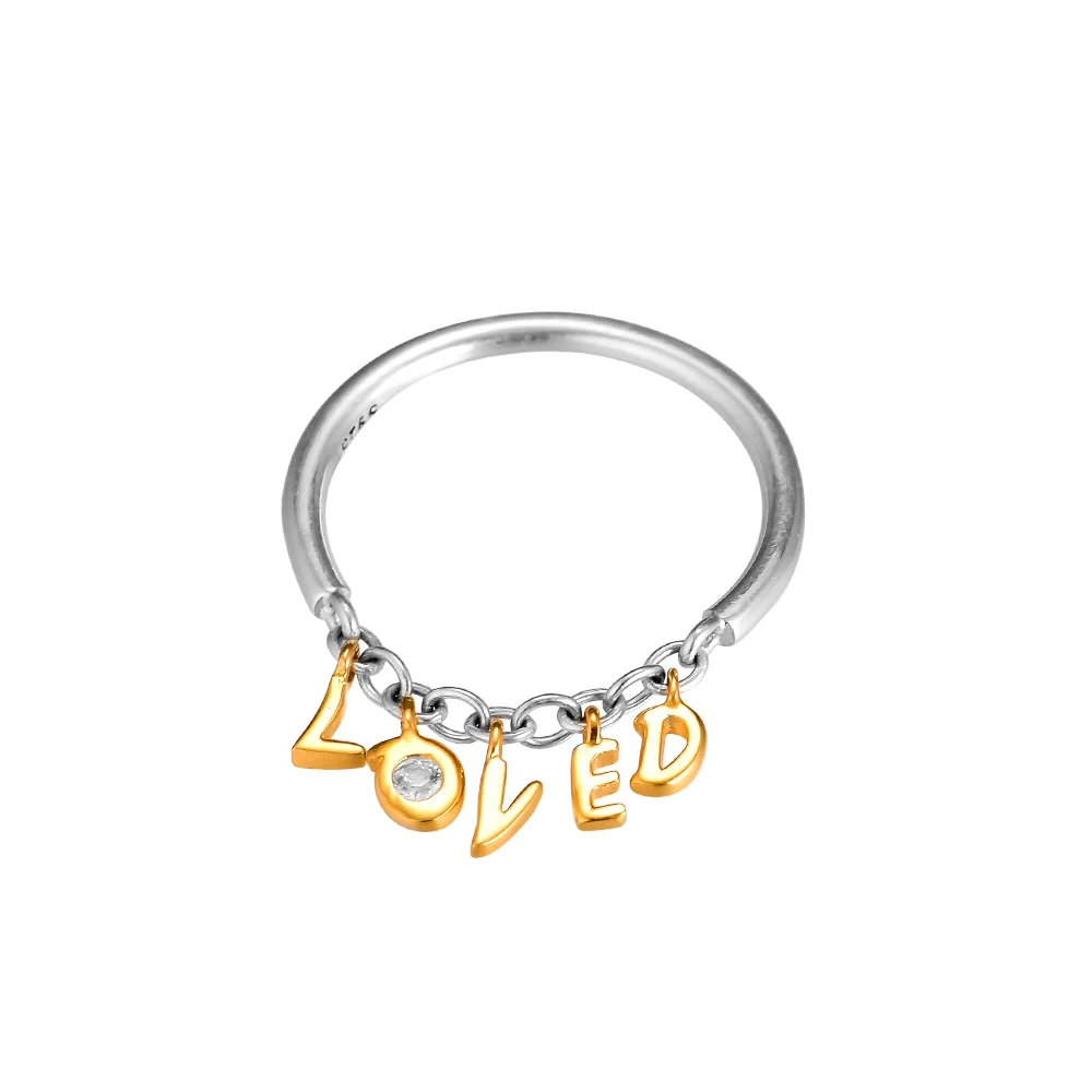 

Loved Script Shine Rings 100% 925 Sterling-Silver-Jewelry Free Shipping