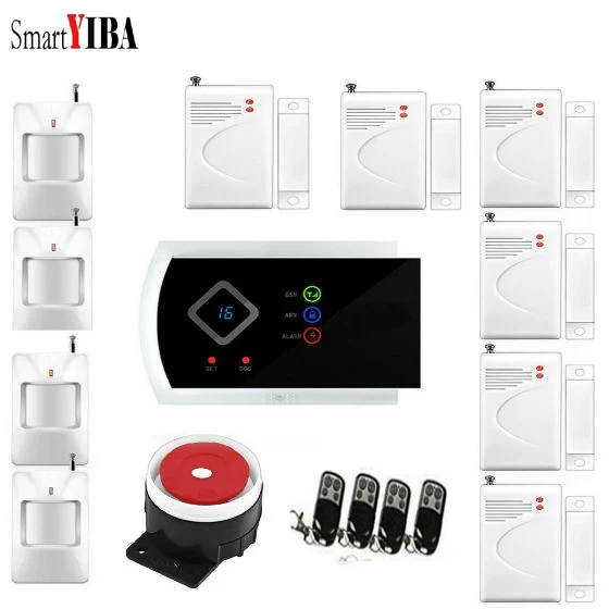 SmartYIBA Russian Spanish Italian French Wireless Home Security GSM font b Alarm b font System Intruder