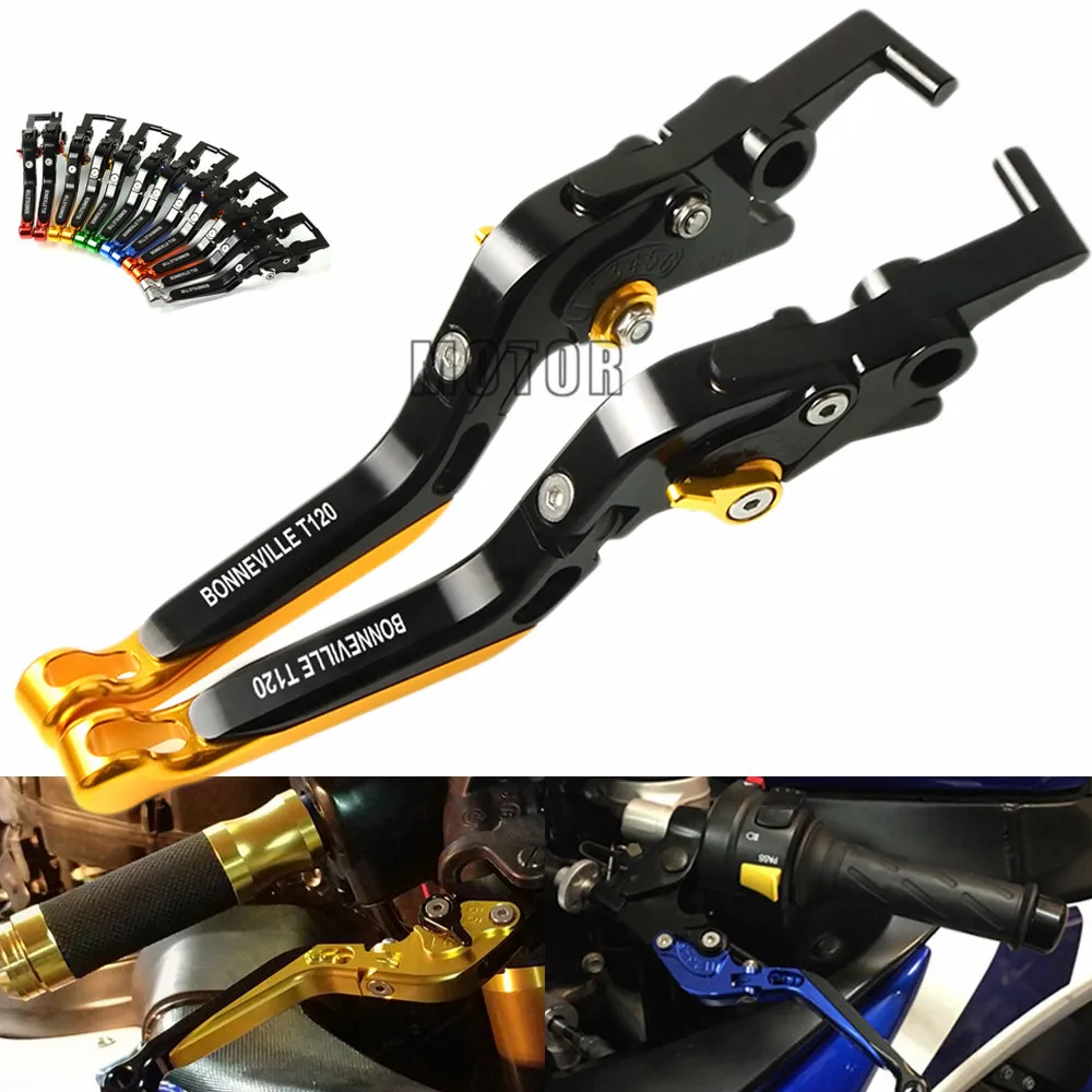 

Folding Extendable Adjustable CNC Brake Clutch Levers Aluminum Motorbike Grips For TRIUMPH BONNEVILLE T120 T 120 2016 2017 2018