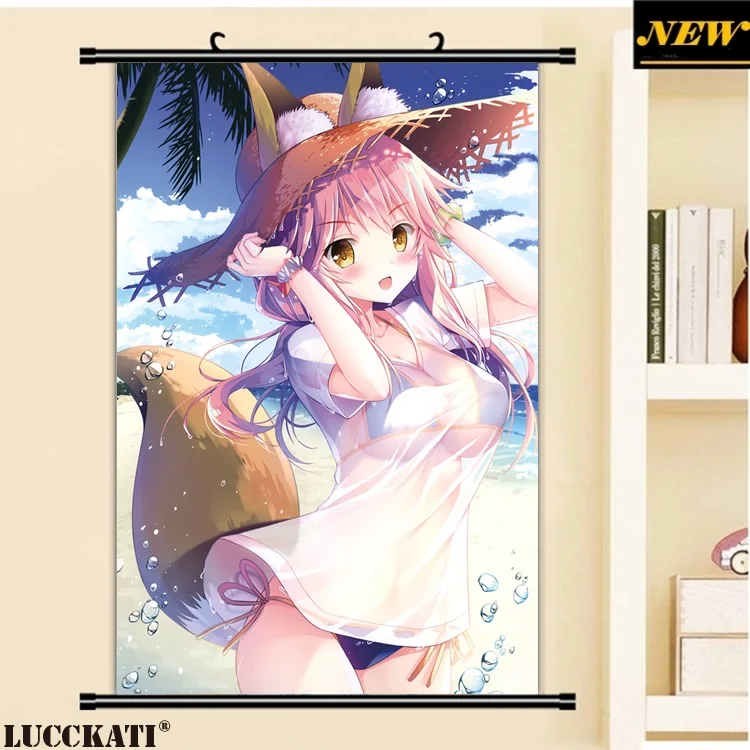 4 animal_ears bikini fate_grand_order see_through swimsuits tail tamamo_no_mae twinbox twinbox_(circle) wet wet_clothes_