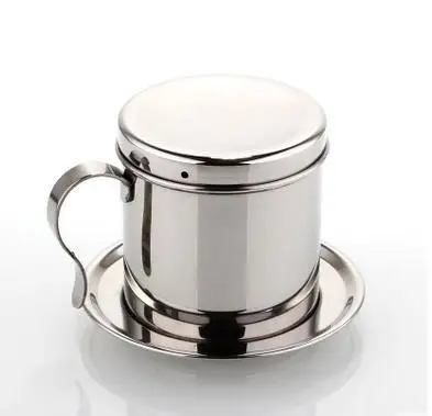 

FeiC 1pcs Portable stainless steel coffee pot Vietnamese pot no need paper filter coffee cup french press Luxury edition
