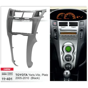 

CARAV 11-401 Top Quality Radio Fascia for TOYOTA Yaris Vitz Platz 2005-2010 (Black) Stereo Fascia Dash CD Trim Installation Kit
