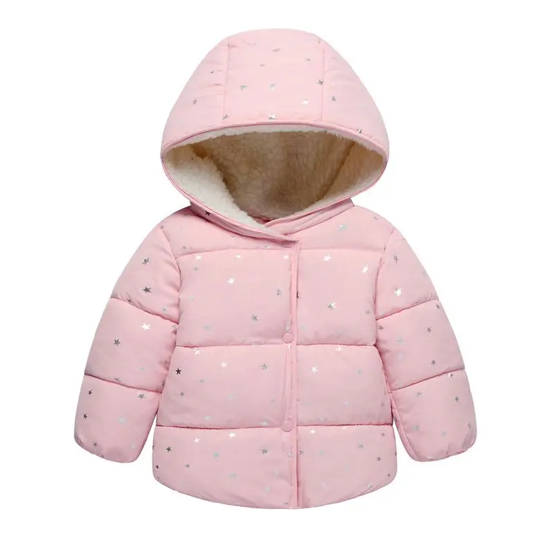 COOTELILI 70-120cm Fashion Star Printing Winter Jackets Girls Boys Fleece Velvet Children's Winter Jackets Coat Parkas For Girls (4)