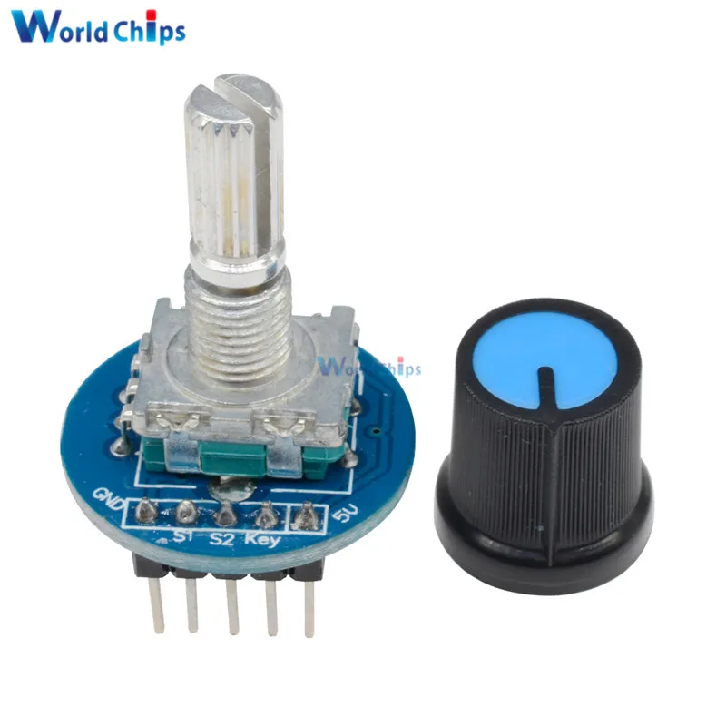 

diymore Rotary Encoder Module 5V Brick Sensor Development Round Audio Rotating Potentiometer Knob Cap for Arduino
