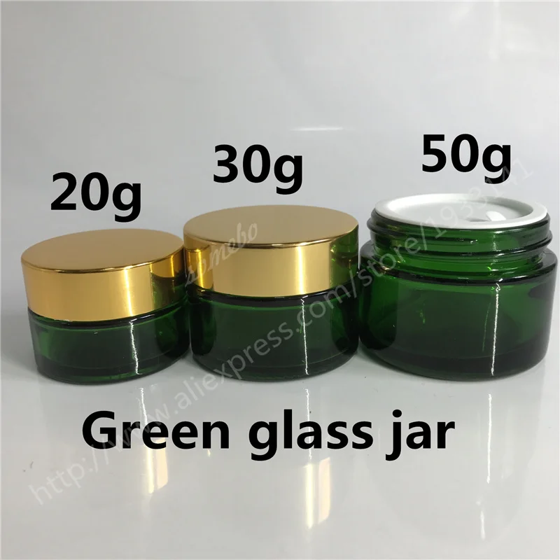 Download Free Shipping 10pcs Lot 20g 30g 50g Green Glass Jar Glass Cream Bottle Cosmetic Packaging Glass Cream Jar With Gold Lid Refillable Bottles Aliexpress